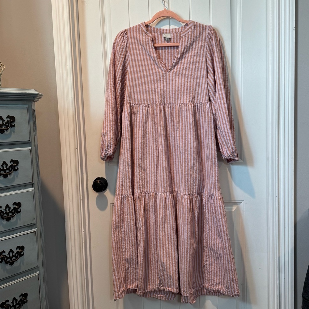A New Day Striped Long Tiered Dress